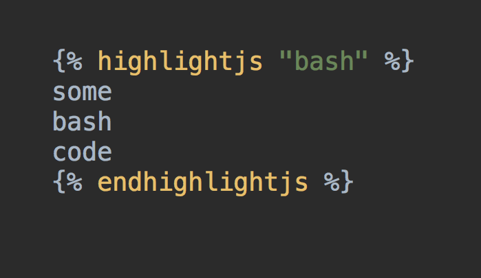 Code snippet for custom nunjucks tag using Highlight.js.