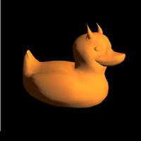 OpenGL 3D triangle mesh rendering of duckling.
